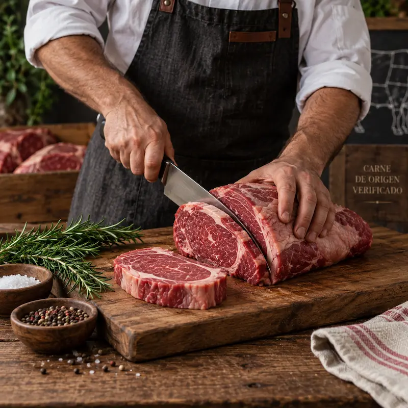 Preparación de carne de vacuno con origen trazable y verificable